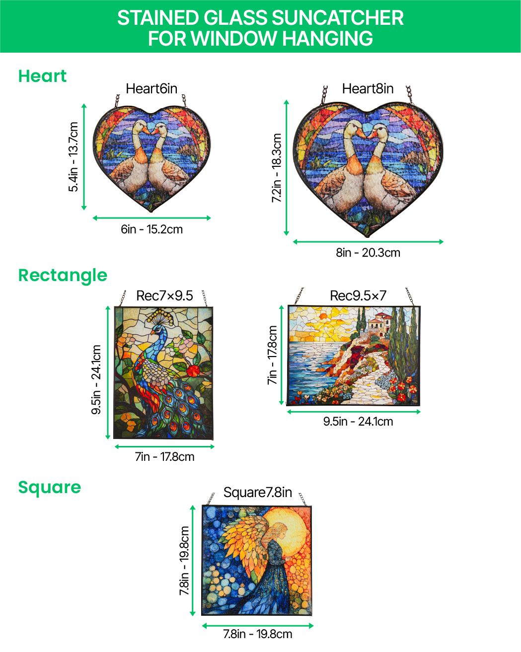 Stained Glass Suncatcher for Window Hanging