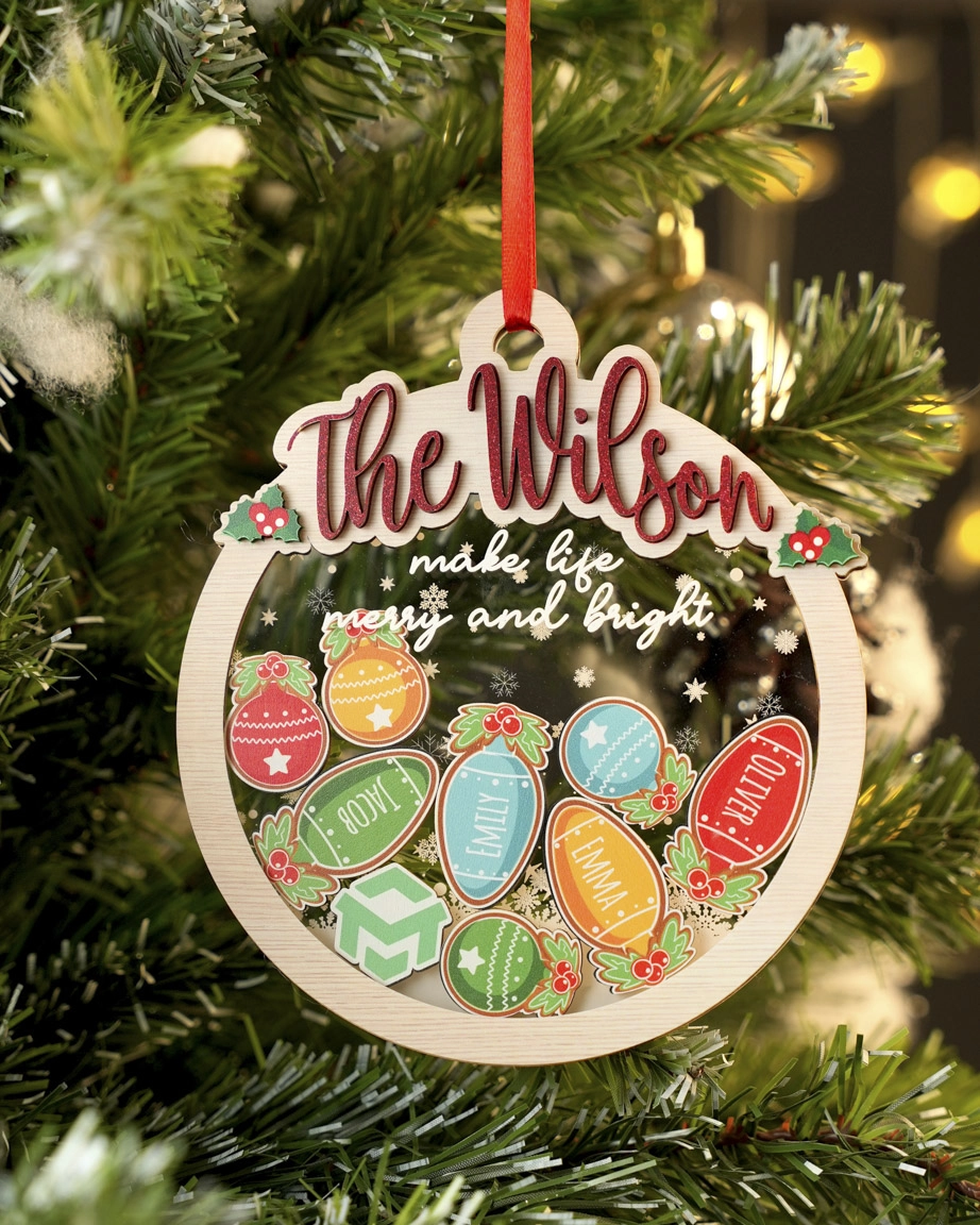 4-Layer Wood and Acrylic Shaker Ornament