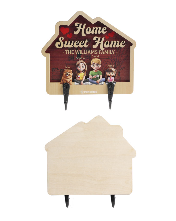 Custom Shape Wood Key Holder