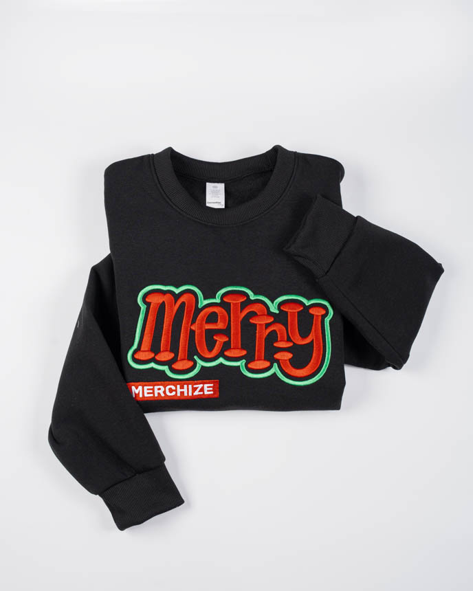 3D Puff Embroidered Lightweight Classic Unisex Sweatshirt 