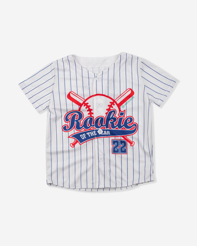 All-over Print Kids and Youth Baseball Jersey Without Piping (White Buttons)