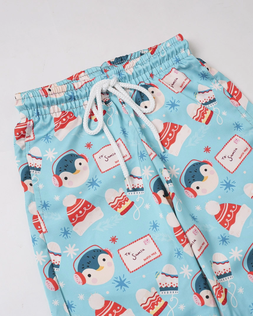 All-over Print Kid Satin Pajamas Set (No Pocket)