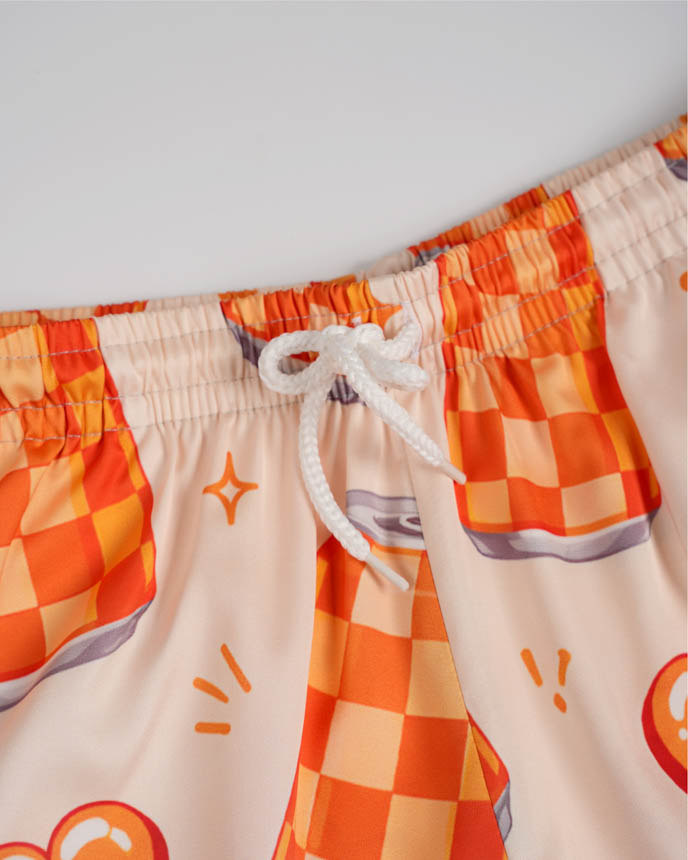 All-over Print Satin Loose Pajama Shorts 