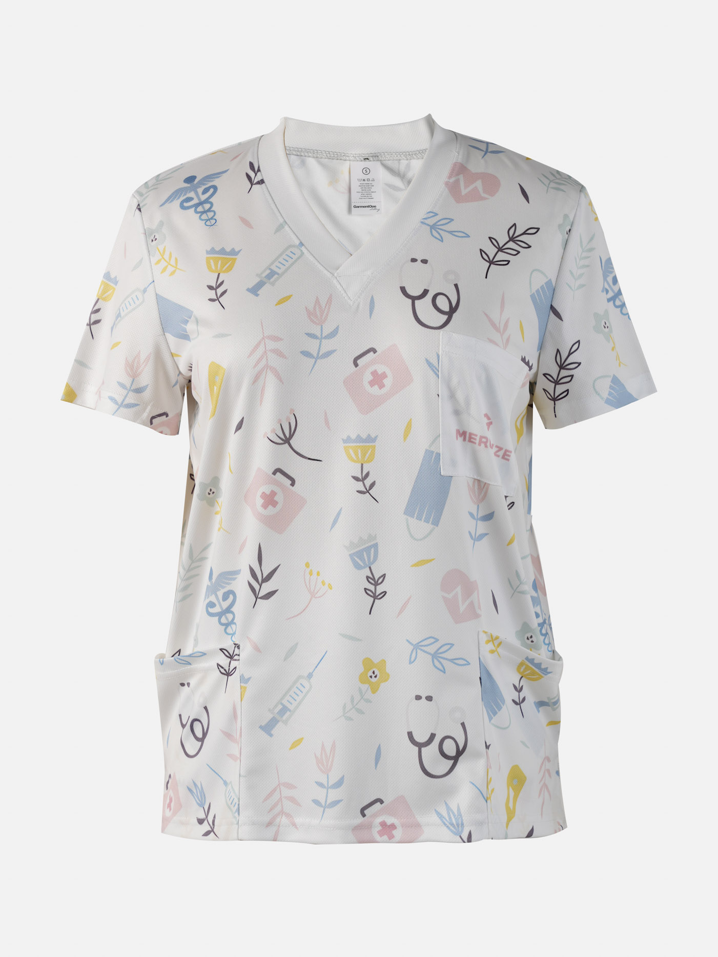 All-over Print Women's Medical Scrub Top