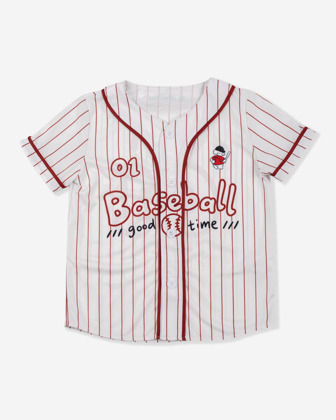 All-over Print Kids and Youth Baseball Jersey (White Buttons)