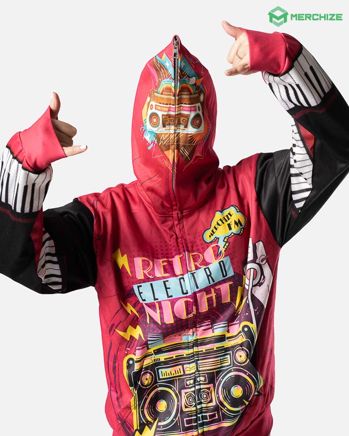 All over Print Full Zip Up Hoodie (Lightweight)