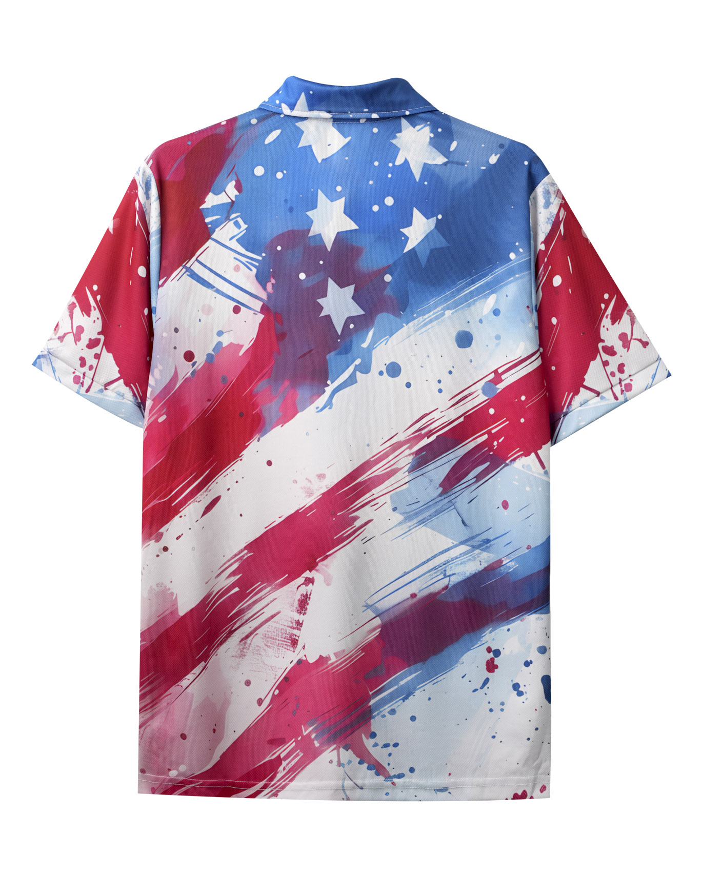 All-over Print Zip Polo Shirt (Lightweight)