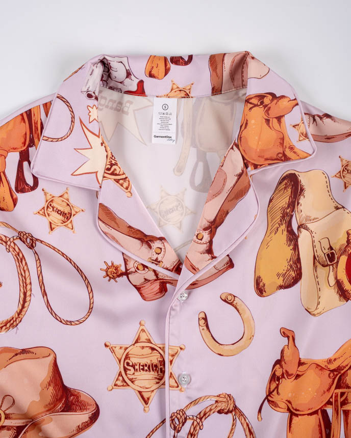 All-over Print Men's Satin Pajamas Set (No Pocket)