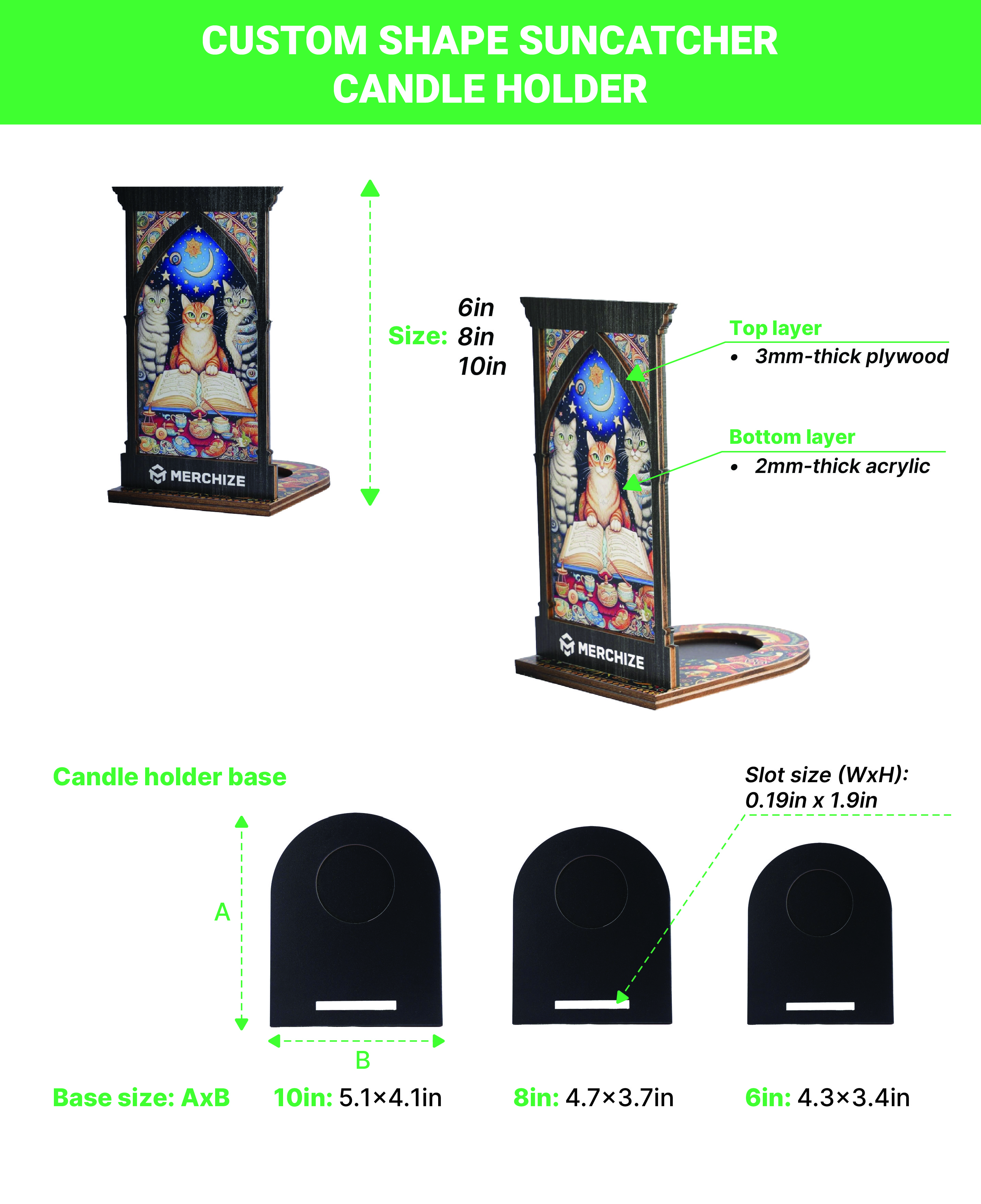 Custom Shape Suncatcher Candle Holder