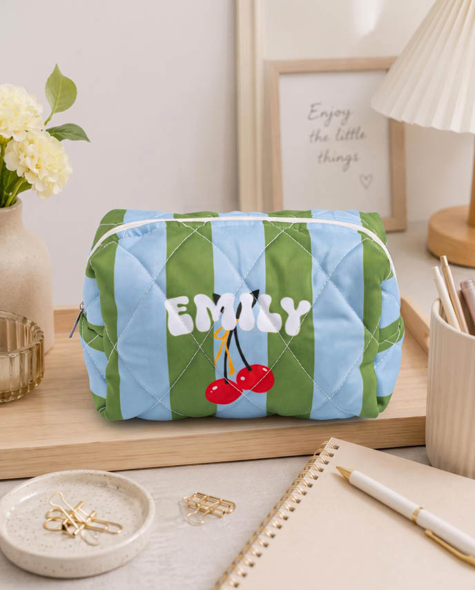 Quilted Makeup Pouch