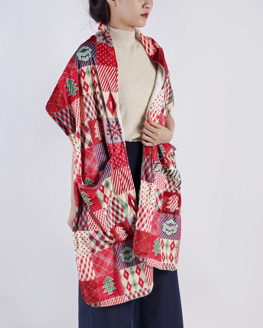All-over Print Fleece Pocket Scarf
