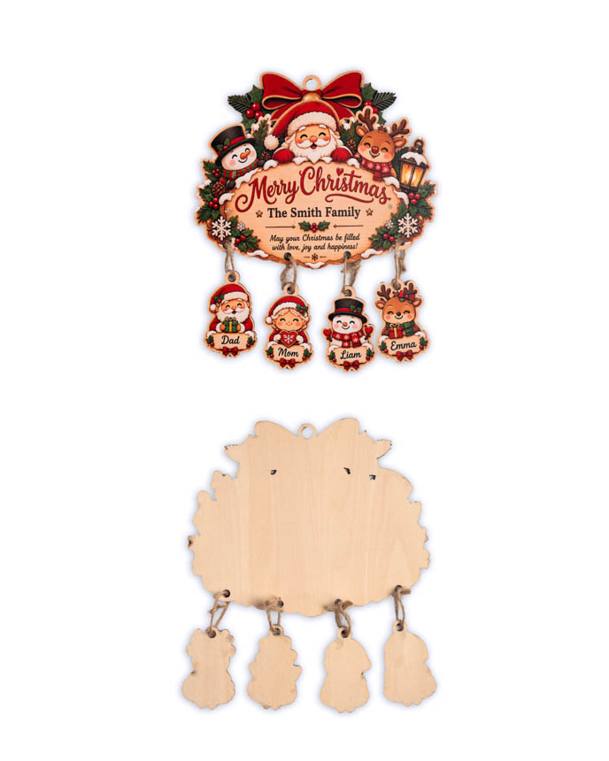 Custom Shape Wood Ornament With Hanging Charms