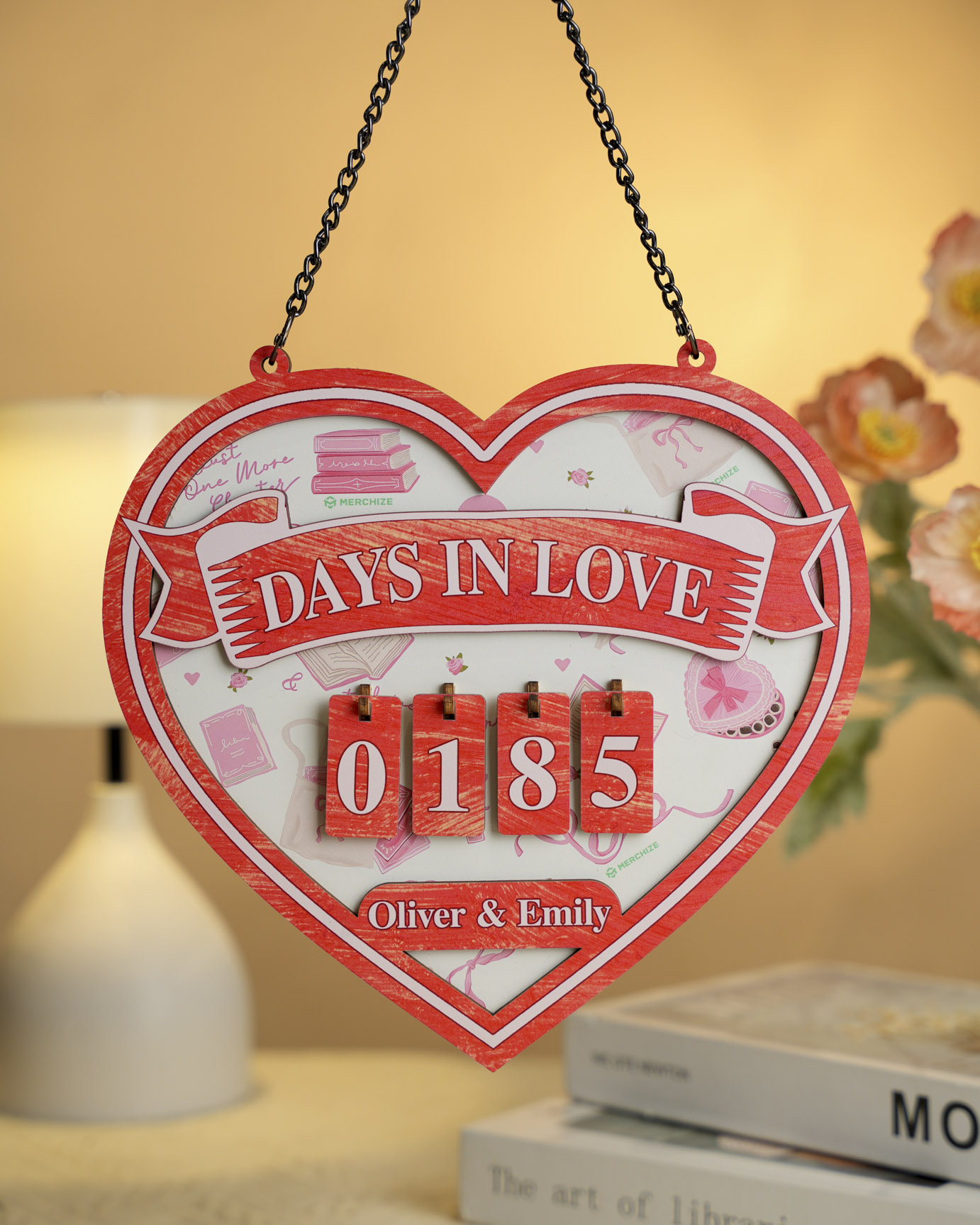 Custom Shape Wood Bookshelf Tracker Sign