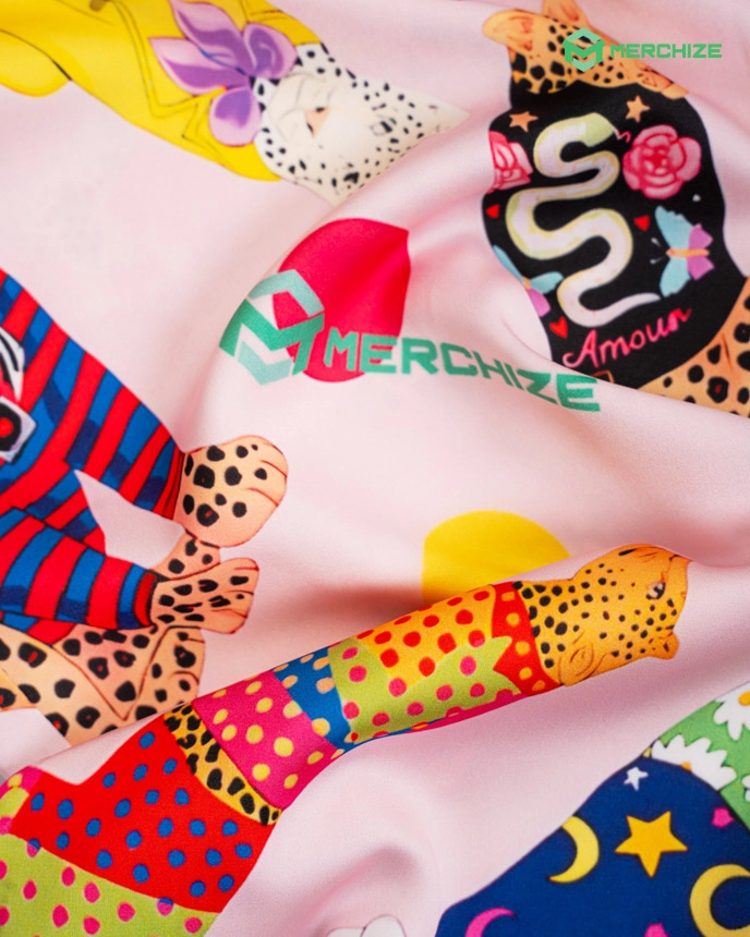 All-over Print Satin Pajama Pants