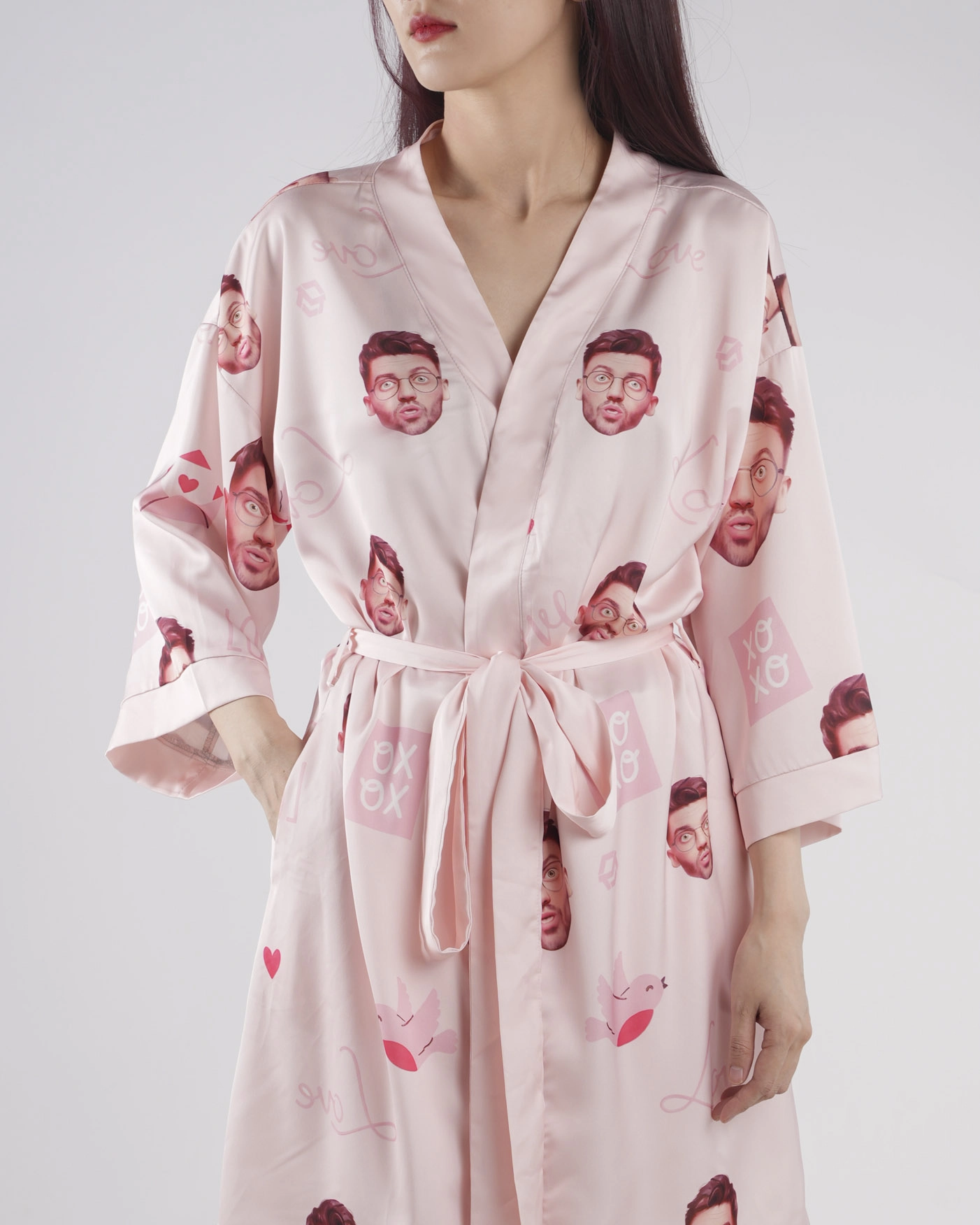 All-over Print Women's Satin Robe