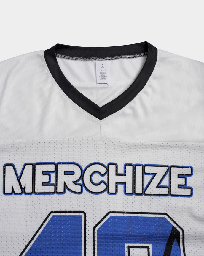 All-over Print Men's Hybrid Mesh V-neck Short Sleeve Jersey With Name Patch