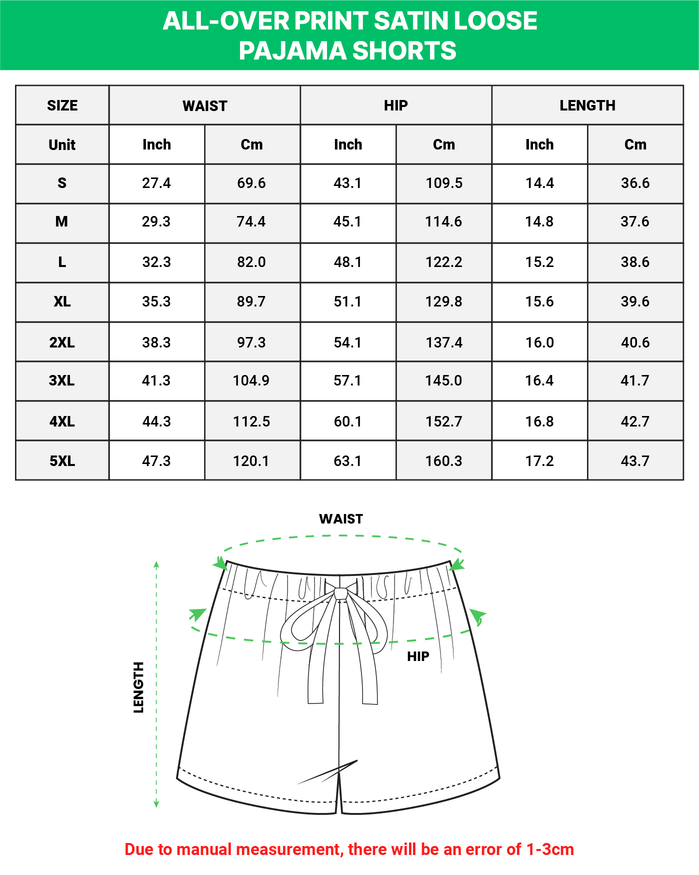 All-over Print Satin Loose Pajama Shorts 
