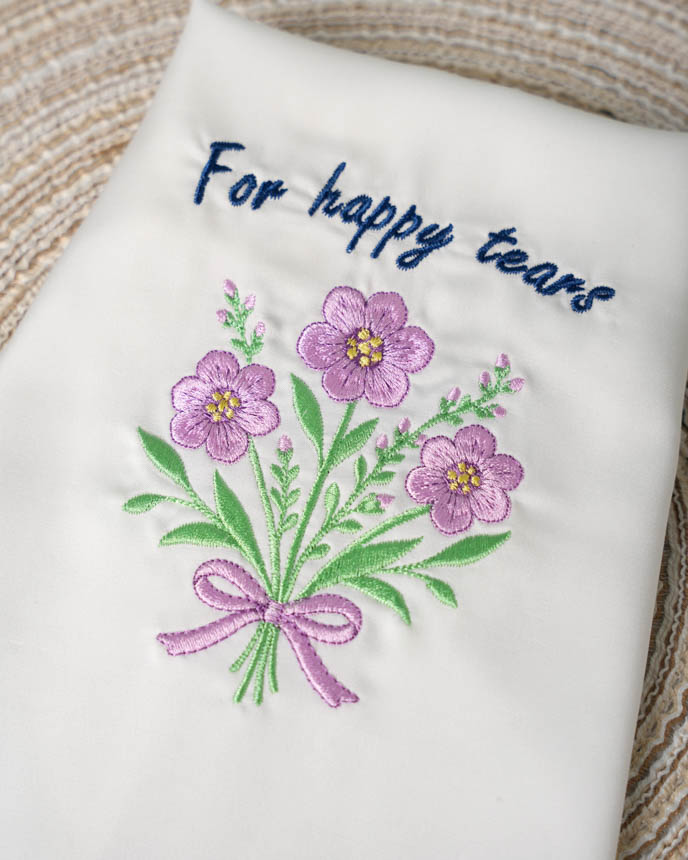 Embroidered Satin Handkerchief 