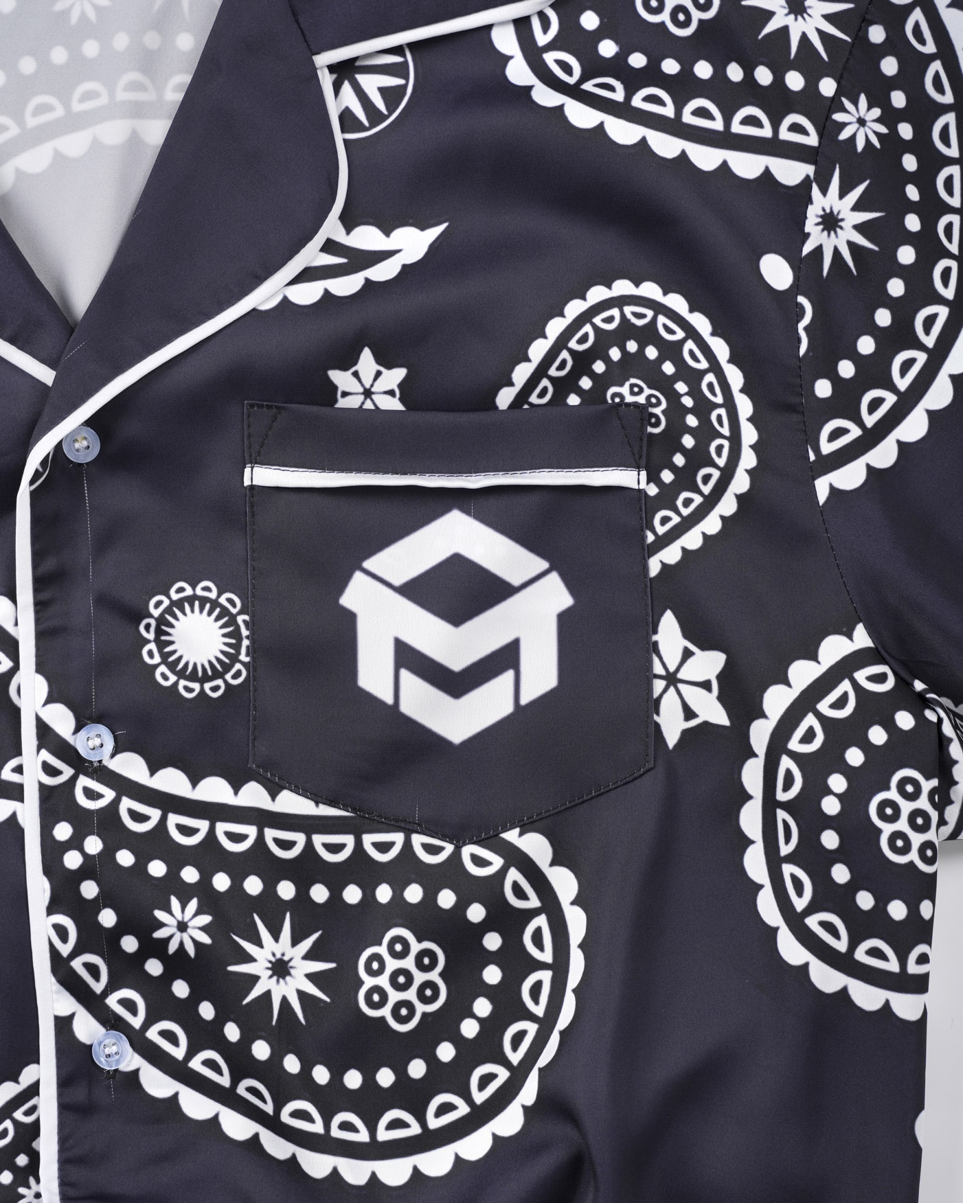 All-over Print Men's Satin Short-sleeve Pajamas Set