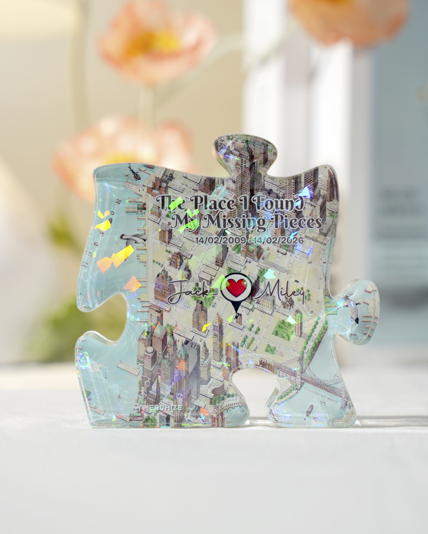  2-sided printed Hologram Acrylic Plaque (without stand) 0.8 IN