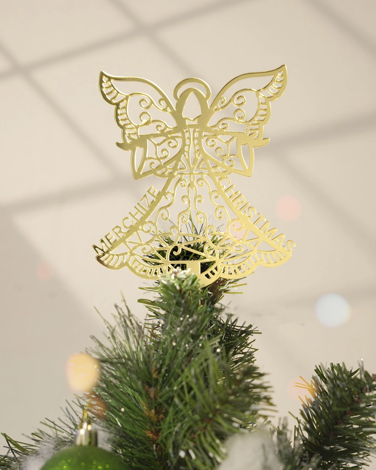 Custom Shape Acrylic Mirror Christmas Tree Topper