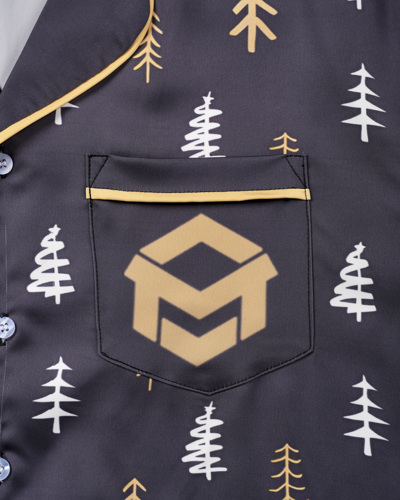 All-over Print Men's Satin Short-sleeve Pajamas Set