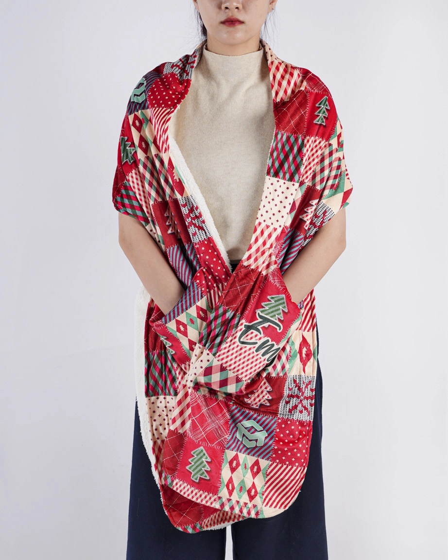 All-over Print Fleece Pocket Scarf