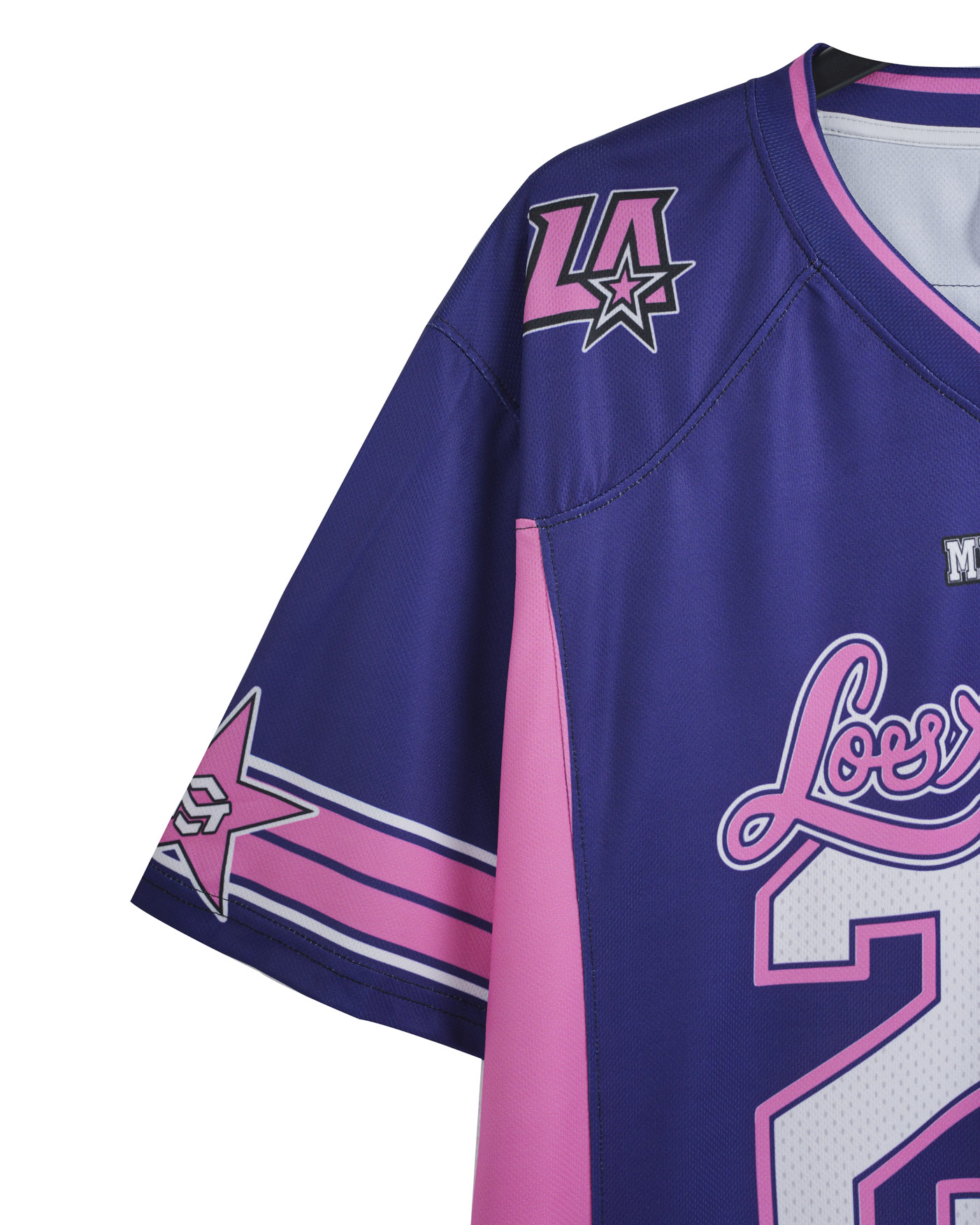 All-over Print V-neck Short Sleeve Jersey With Name Patch