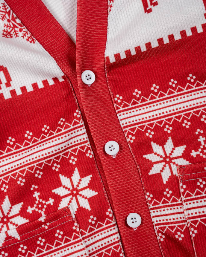 All-over Print Youth Knitted Cardigan (White Buttons)