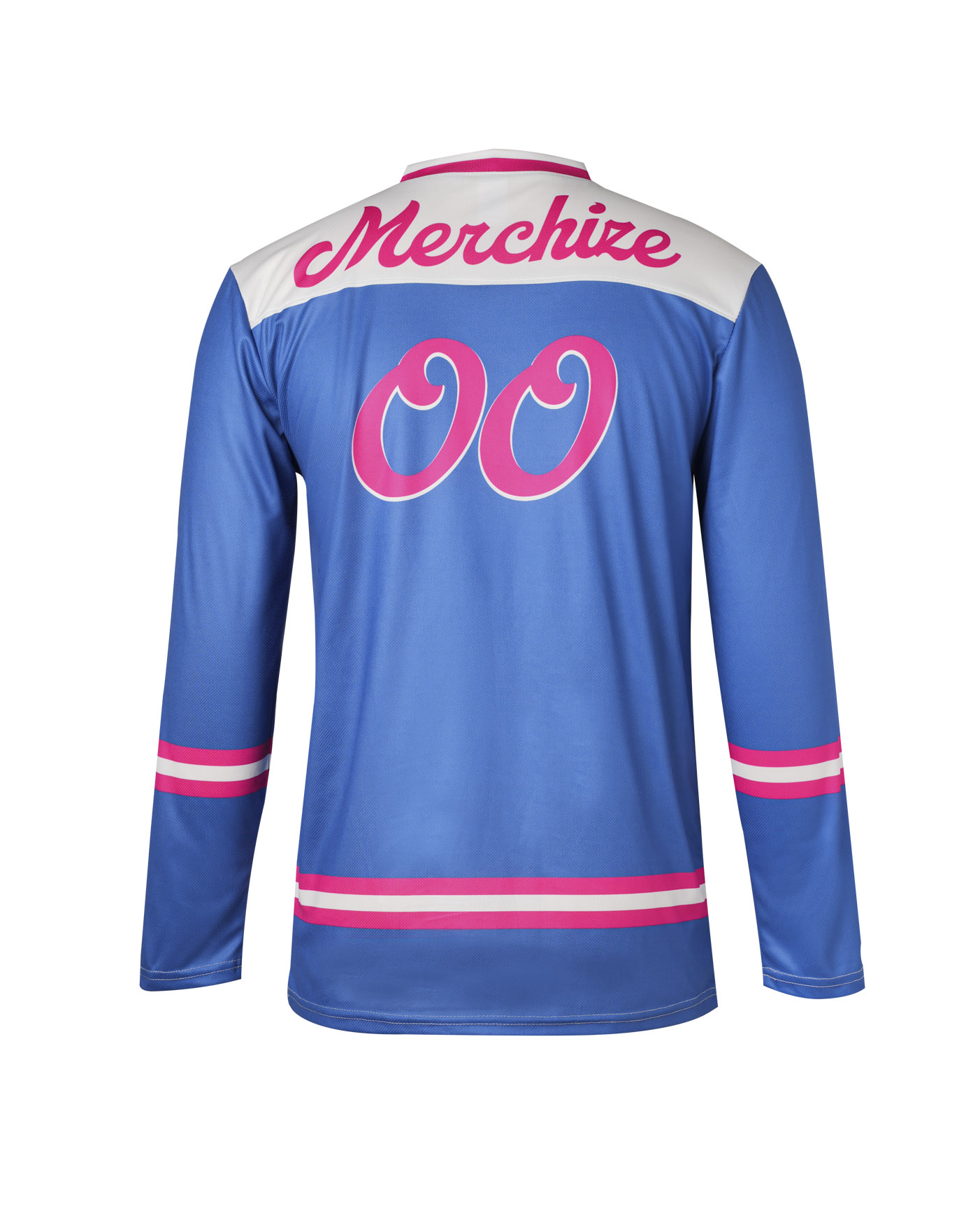  All-over Print Lace Neck Hockey Jersey with Shoulder Yoke