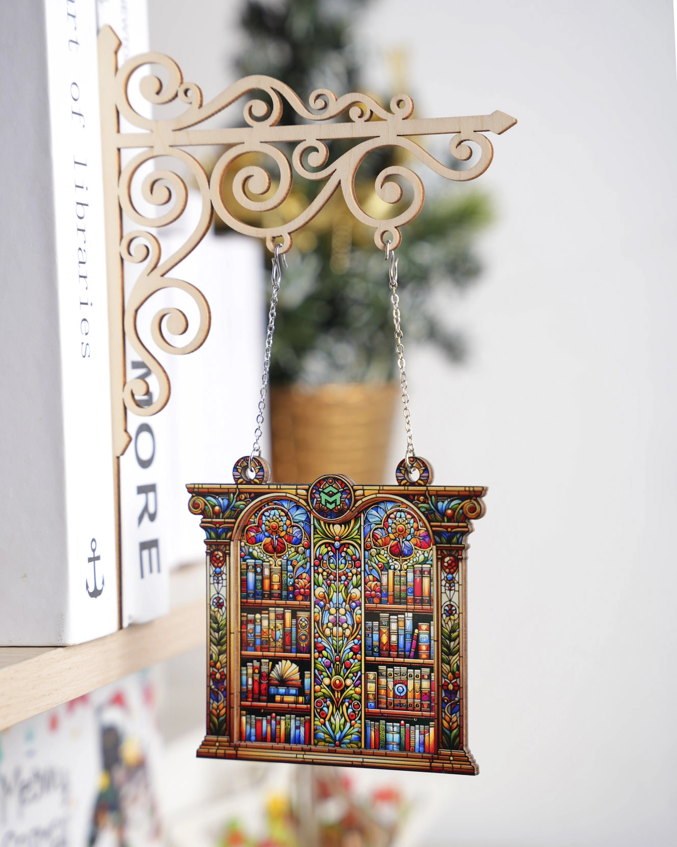 Custom Shape Suncatcher Bookshelf Sign