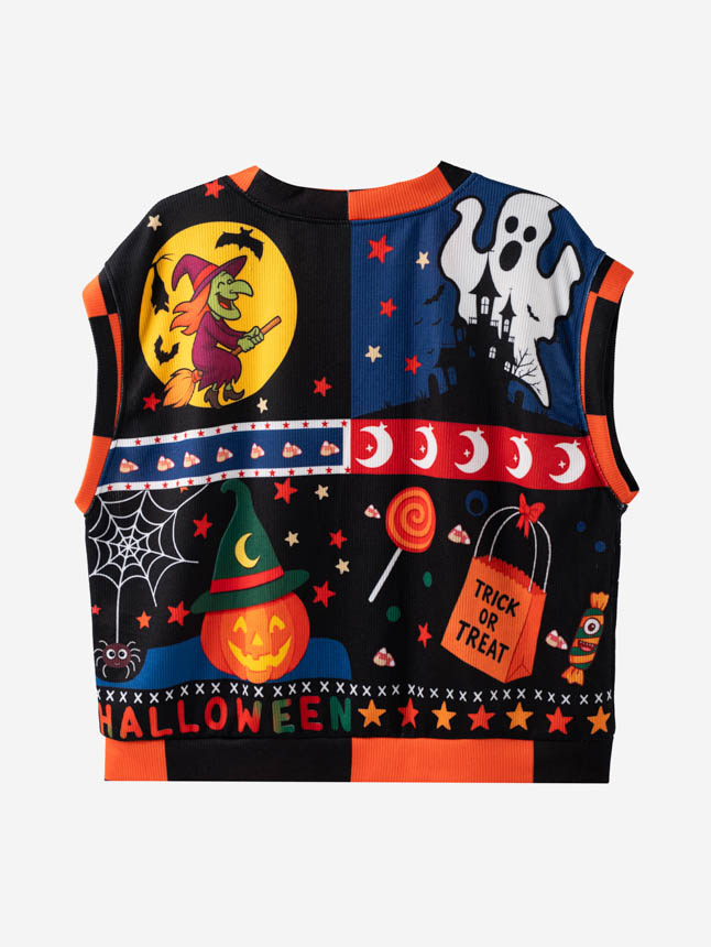 All-over Print Knitted Cardigan Vest