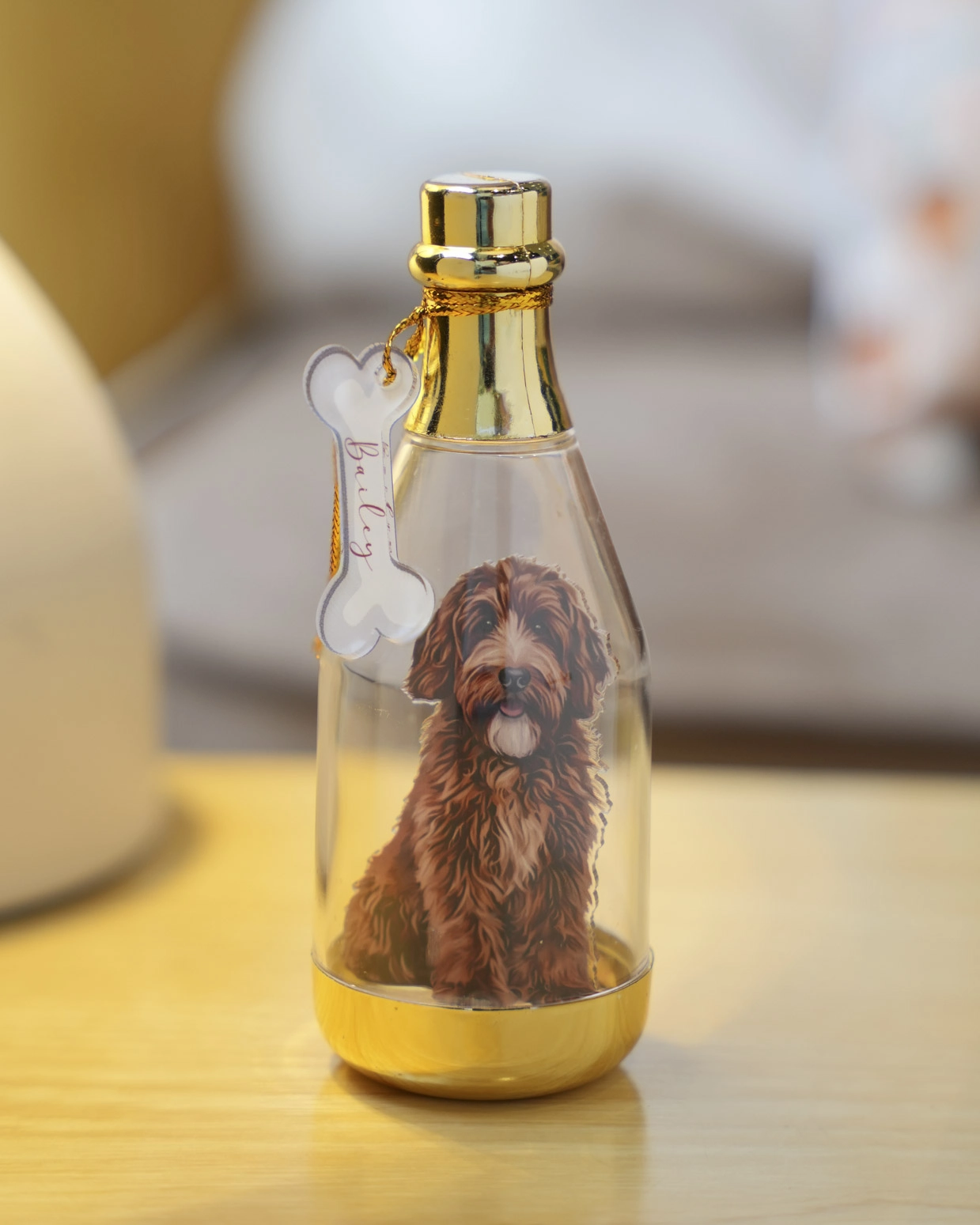  Bottle with Custom Shape Acrylic Standee and Tag