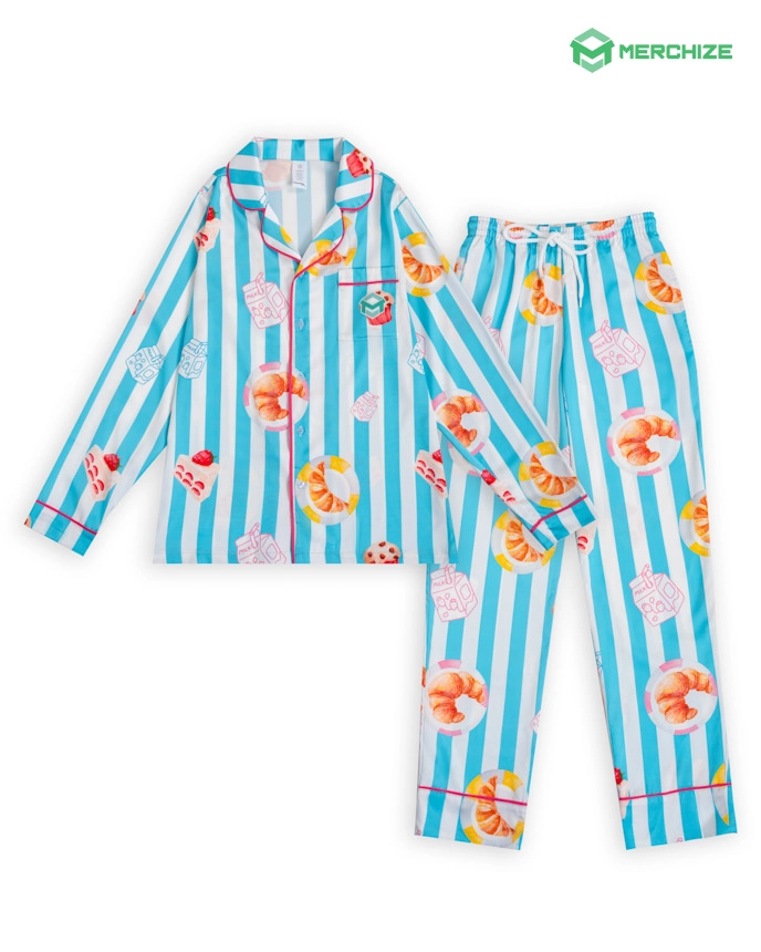All-over Print Satin Pajamas Set