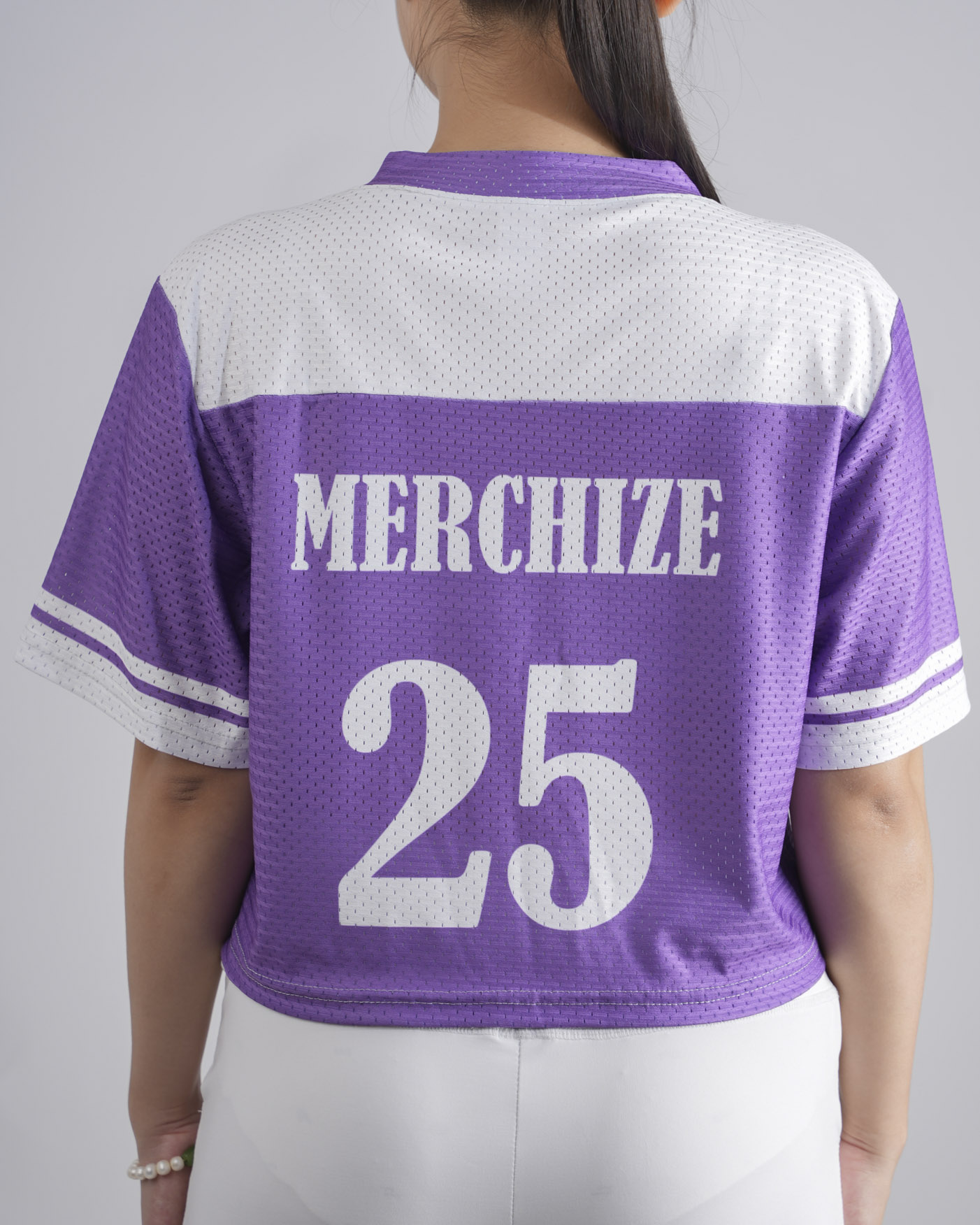 All-over Print Mesh Crop Top Football Jersey