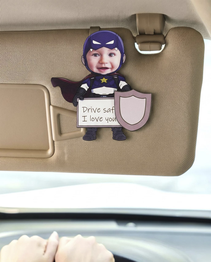 Custom Shape Wood Car Clip With Spinning Charm