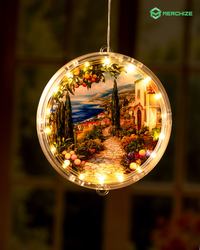 Acrylic LED Hanging Light Lamp (Circle Frame)