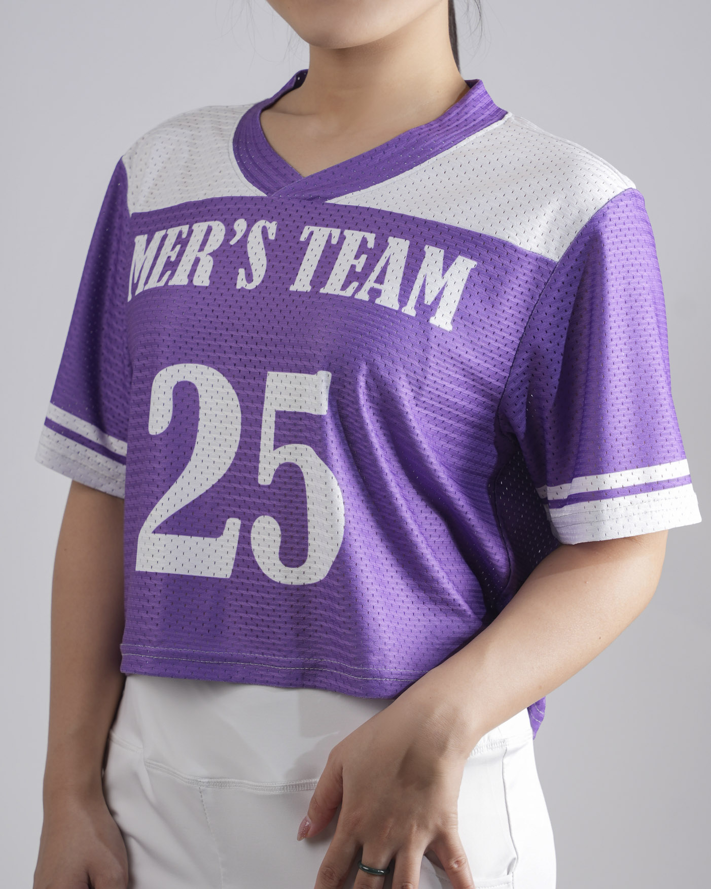 All-over Print Mesh Crop Top Football Jersey