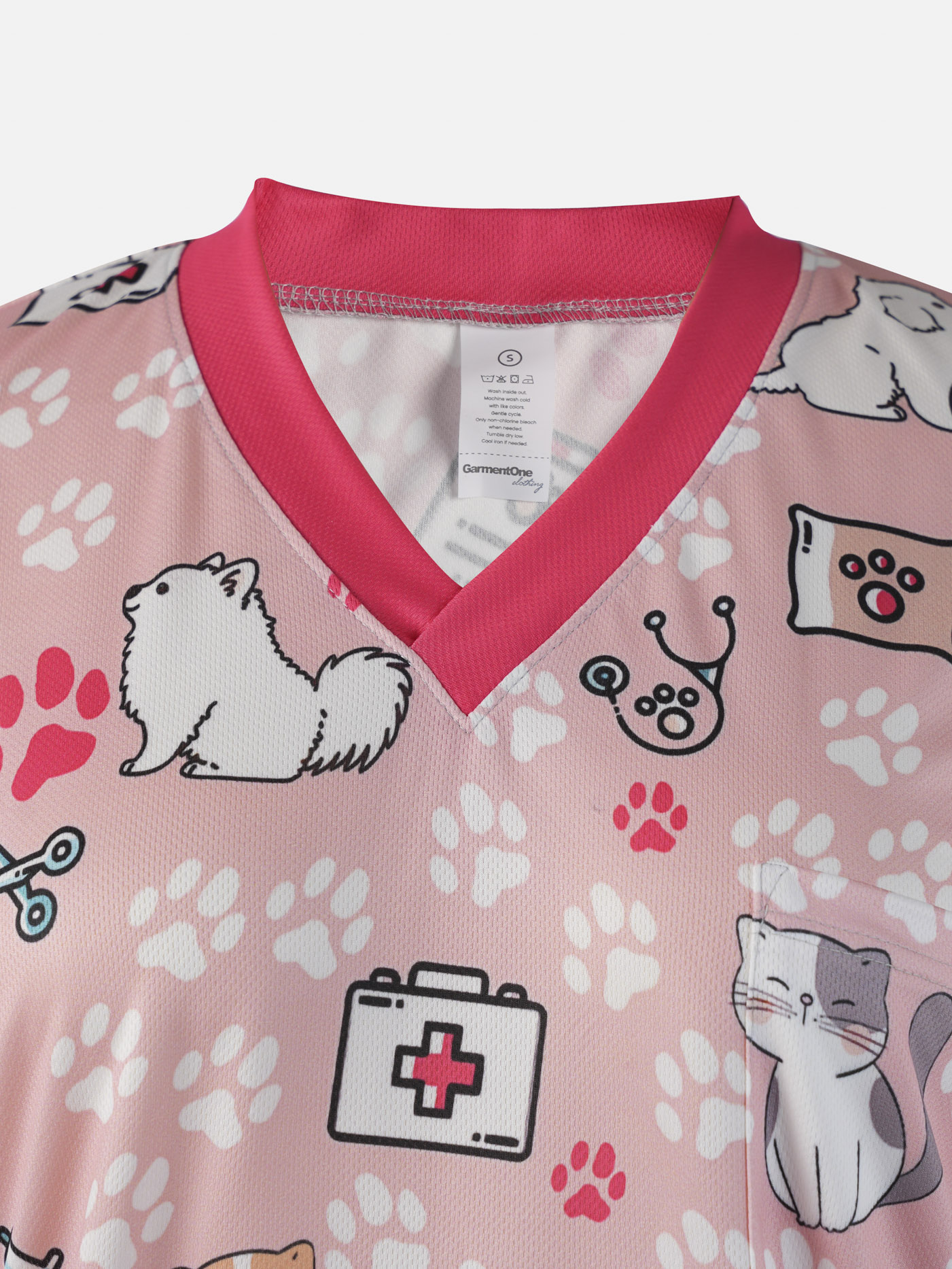 All-over Print Women's Medical Scrub Top