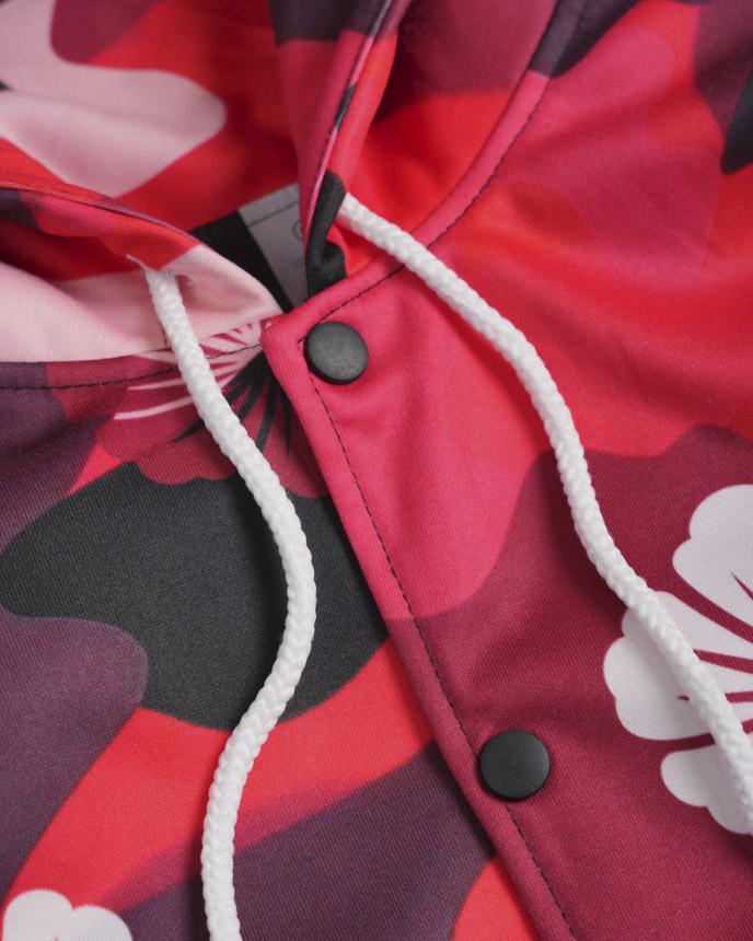 All-over Print Hooded Baseball Jacket