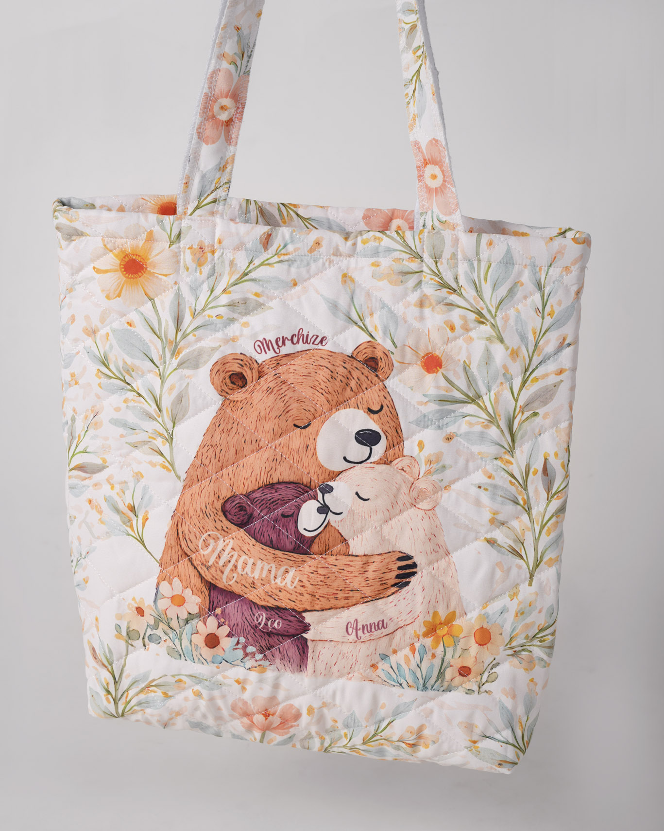 All-over Print Quilted Tote Bag