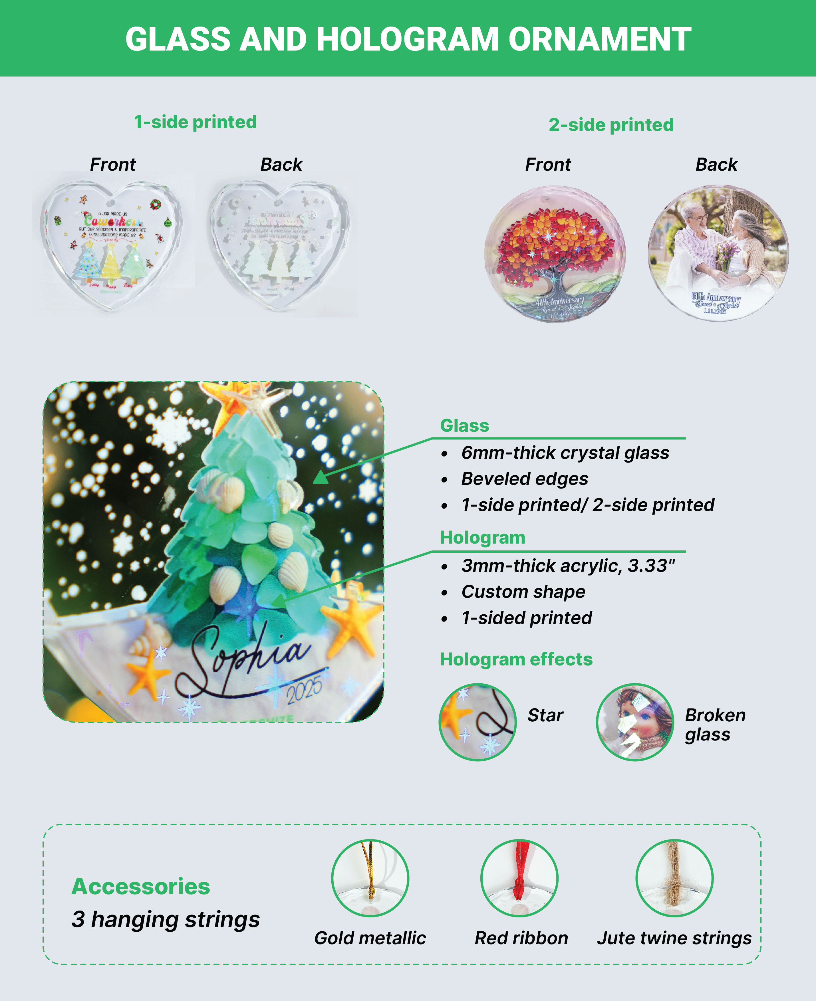 Glass and Hologram Ornament