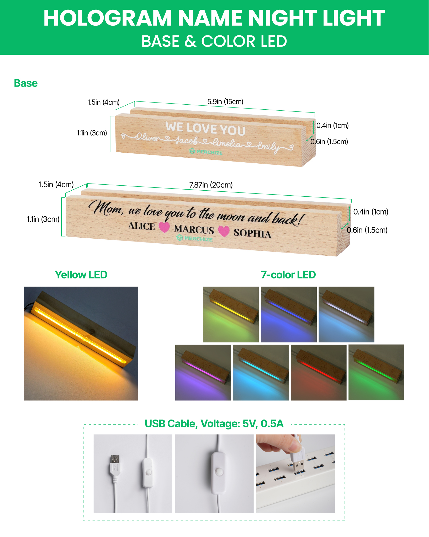 Hologram Name Night Light