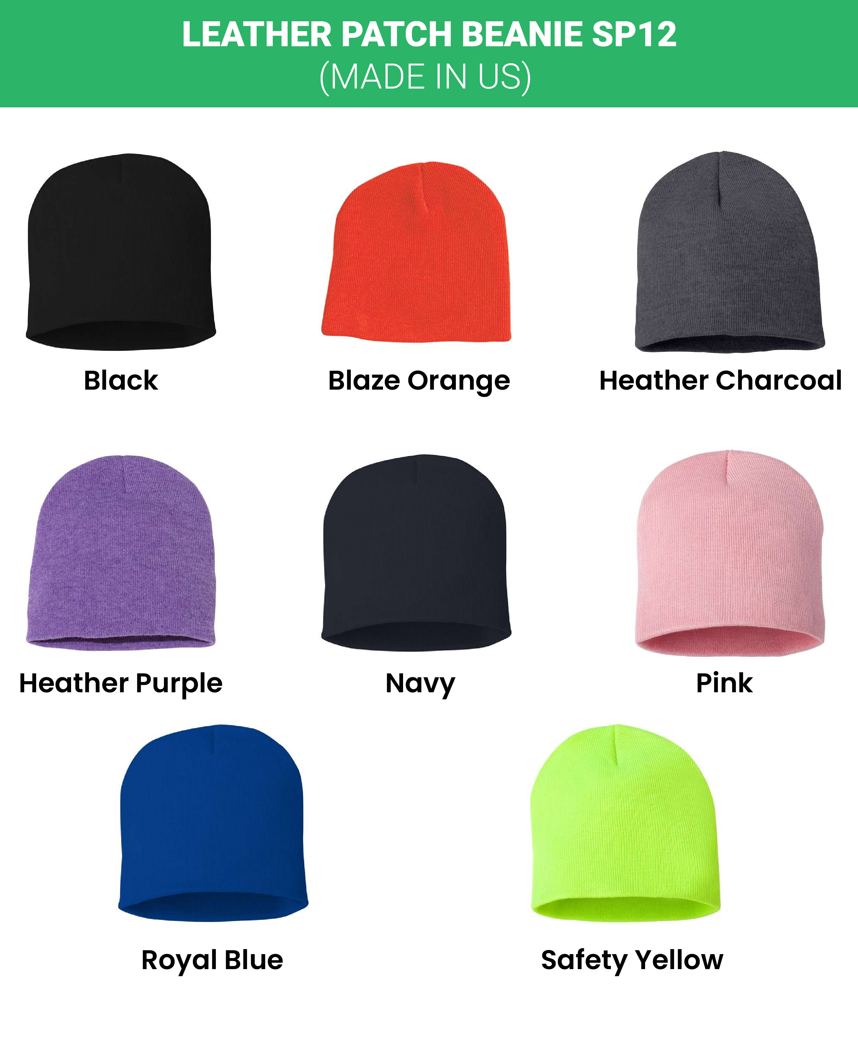 Engraved Leather Patch Beanie for Kid (Made in US) 