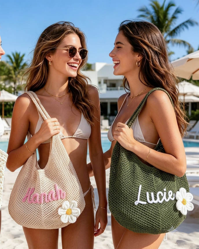 Embroidered Beach Tote Bag (Made in China)