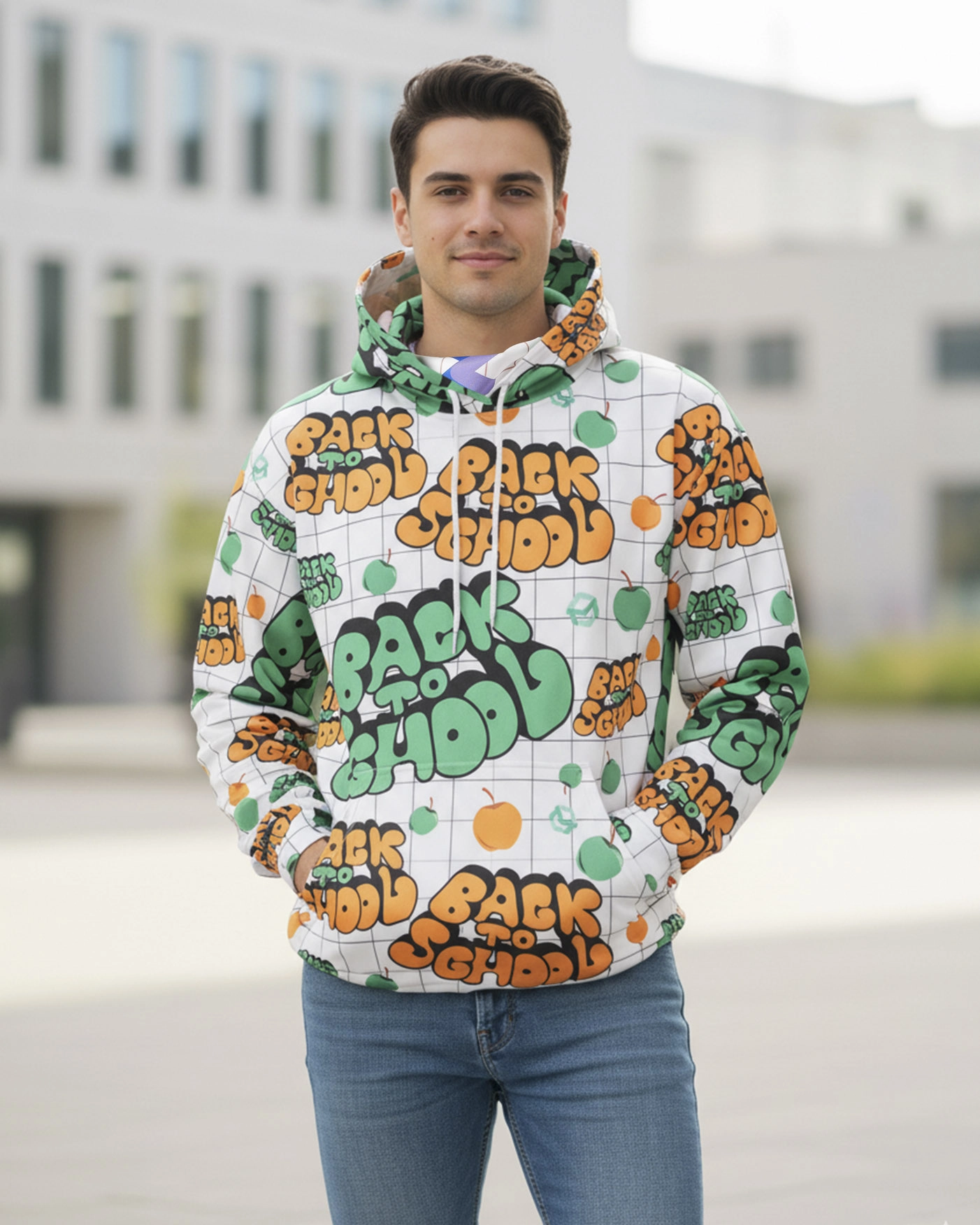 All-over Print Gaiter Hoodie (Lightweight)