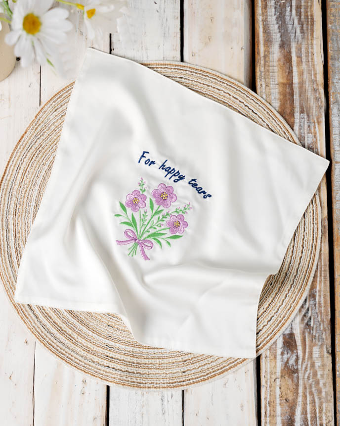 Embroidered Satin Handkerchief 