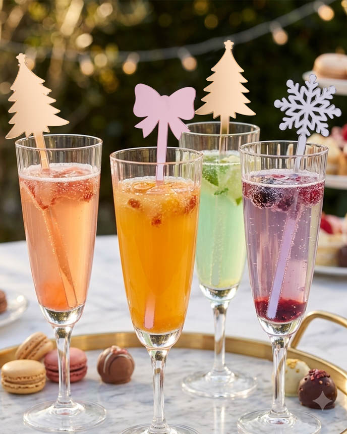 Custom Shape 1-Layer Mirror Acrylic Drink Stirrer
