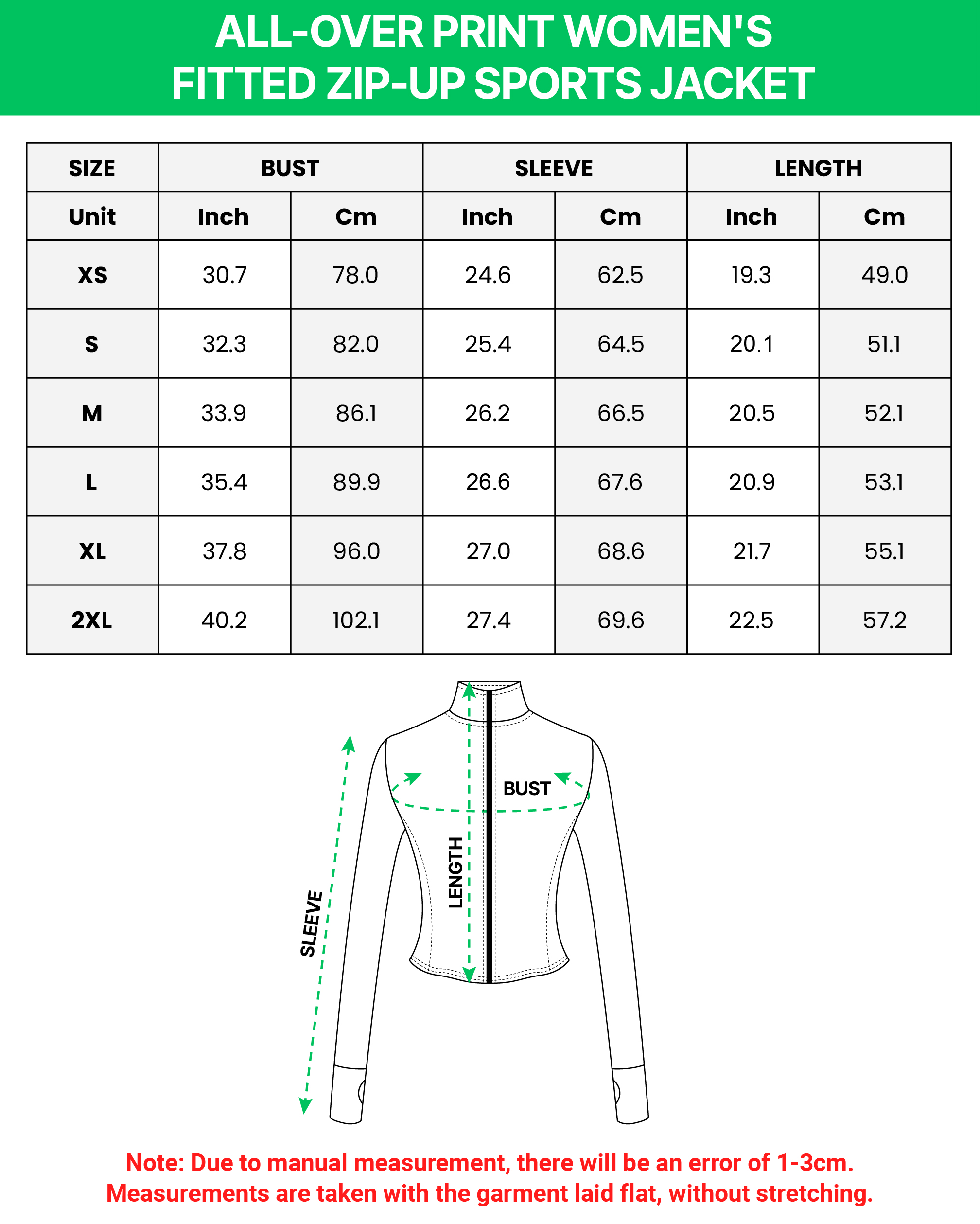 All-over Print Women's Fitted Zip-Up Sports Jacket