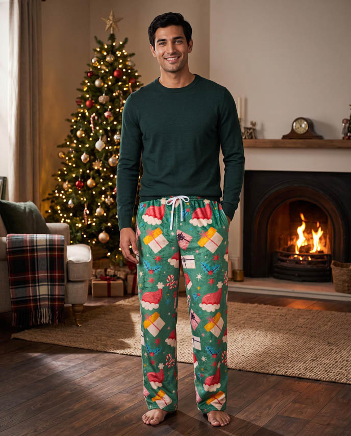 All-over Print Fleece Pajama Pants